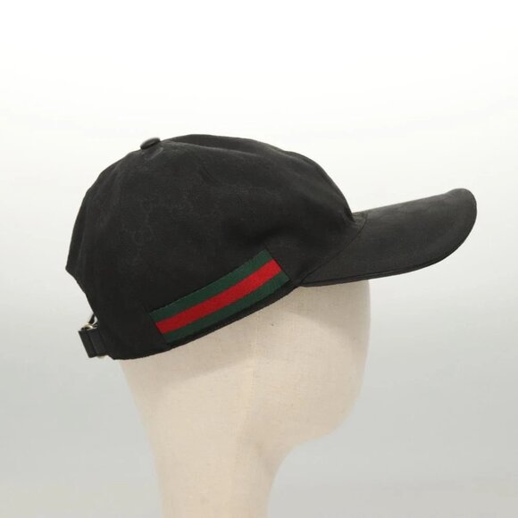 GUCCI Web Sherry Line Hat XL Black Green Red 200035 Auth ar13585 - Picture 2 of 13